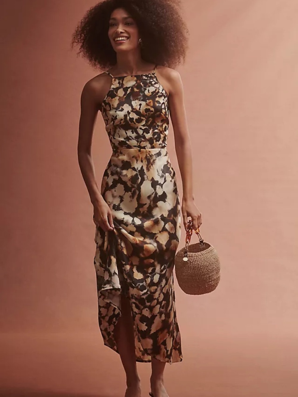 NWT Anthropologie Conditions Apply High-Neck Midi Slip Dress Medium